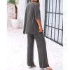 imageBTFBM Women 2 Piece Outfits Casual Loose Slit Short Sleeve Top Wide Leg Pants Matching Lounge Sets Tracksuit With PocketDark Grey
