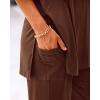 imageBTFBM Women 2 Piece Outfits Casual Loose Slit Short Sleeve Top Wide Leg Pants Matching Lounge Sets Tracksuit With PocketLight Coffee