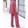 imageBTFBM Women 2 Piece Outfits Casual Loose Slit Short Sleeve Top Wide Leg Pants Matching Lounge Sets Tracksuit With PocketPink