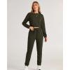imageBTFBM Women 2 Piece Outfits Long Sleeve Crop Top Pullover Drawstring Pant Jogger Set Casual Sweatsuits Tracksuit PocketsArmy Green