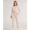 imageBTFBM Women 2 Piece Outfits Long Sleeve Crop Top Pullover Drawstring Pant Jogger Set Casual Sweatsuits Tracksuit PocketsBeige