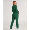 imageBTFBM Women 2 Piece Outfits Long Sleeve Crop Top Pullover Drawstring Pant Jogger Set Casual Sweatsuits Tracksuit PocketsDark Green