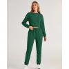 imageBTFBM Women 2 Piece Outfits Long Sleeve Crop Top Pullover Drawstring Pant Jogger Set Casual Sweatsuits Tracksuit PocketsDark Green