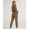 imageBTFBM Women 2 Piece Outfits Long Sleeve Crop Top Pullover Drawstring Pant Jogger Set Casual Sweatsuits Tracksuit PocketsDark Khaki