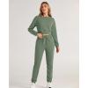 imageBTFBM Women 2 Piece Outfits Long Sleeve Crop Top Pullover Drawstring Pant Jogger Set Casual Sweatsuits Tracksuit PocketsGreen
