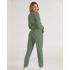 imageBTFBM Women 2 Piece Outfits Long Sleeve Crop Top Pullover Drawstring Pant Jogger Set Casual Sweatsuits Tracksuit PocketsGreen
