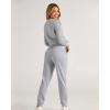 imageBTFBM Women 2 Piece Outfits Long Sleeve Crop Top Pullover Drawstring Pant Jogger Set Casual Sweatsuits Tracksuit PocketsGrey