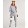 imageBTFBM Women 2 Piece Outfits Long Sleeve Crop Top Pullover Drawstring Pant Jogger Set Casual Sweatsuits Tracksuit PocketsGrey