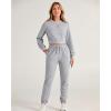 imageBTFBM Women 2 Piece Outfits Long Sleeve Crop Top Pullover Drawstring Pant Jogger Set Casual Sweatsuits Tracksuit PocketsGrey