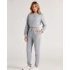 imageBTFBM Women 2 Piece Outfits Long Sleeve Crop Top Pullover Drawstring Pant Jogger Set Casual Sweatsuits Tracksuit PocketsGrey