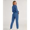 imageBTFBM Women 2 Piece Outfits Long Sleeve Crop Top Pullover Drawstring Pant Jogger Set Casual Sweatsuits Tracksuit PocketsLake Blue
