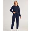 imageBTFBM Women 2 Piece Outfits Long Sleeve Crop Top Pullover Drawstring Pant Jogger Set Casual Sweatsuits Tracksuit PocketsNavy