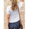 imageBTFBM Women 2025 Summer Henley Tunic Top V Neck Short Sleeve Button UP Solid Slim Fit Casual Ribbed Knit Shirt BlousesZwhite
