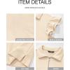 imageBTFBM Womens 2 Piece Outfits Sweatsuit Zipper V Neck Casual Ruffle Short Sleeve Tops and Drawstring Shorts Lounge SetsBeige