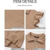 imageBTFBM Womens 2 Piece Outfits Sweatsuit Zipper V Neck Casual Ruffle Short Sleeve Tops and Drawstring Shorts Lounge SetsLight Khaki
