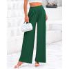 imageBTFBM Womens Casual Wide Leg Pants Summer Fall Clothes Pleated Elastic Waist Loose Palazzo Knit Trousers with PocketsSolid Green