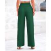 imageBTFBM Womens Casual Wide Leg Pants Summer Fall Clothes Pleated Elastic Waist Loose Palazzo Knit Trousers with PocketsSolid Green