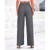 imageBTFBM Womens Casual Wide Leg Pants Summer Fall Clothes Pleated Elastic Waist Loose Palazzo Knit Trousers with PocketsSolid Grey