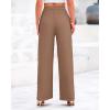 imageBTFBM Womens Casual Wide Leg Pants Summer Fall Clothes Pleated Elastic Waist Loose Palazzo Knit Trousers with PocketsSolid Khaki