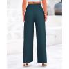 imageBTFBM Womens Casual Wide Leg Pants Summer Fall Clothes Pleated Elastic Waist Loose Palazzo Knit Trousers with PocketsSolid Lake Blue