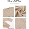 imageBTFBM Womens Ribbed Long Sleeve Tops 2025 Summer Spring Pullover Knit Casual V Neck Blouses Trendy Loose Fit Tunic TopSolid Apricot