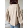 imageBTFBM Womens Ribbed Long Sleeve Tops 2025 Summer Spring Pullover Knit Casual V Neck Blouses Trendy Loose Fit Tunic TopSolid Apricot