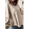 imageBTFBM Womens Ribbed Long Sleeve Tops 2025 Summer Spring Pullover Knit Casual V Neck Blouses Trendy Loose Fit Tunic TopSolid Apricot