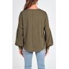 imageBTFBM Womens Ribbed Long Sleeve Tops 2025 Summer Spring Pullover Knit Casual V Neck Blouses Trendy Loose Fit Tunic TopSolid Army Green