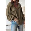 imageBTFBM Womens Ribbed Long Sleeve Tops 2025 Summer Spring Pullover Knit Casual V Neck Blouses Trendy Loose Fit Tunic TopSolid Army Green