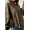 imageBTFBM Womens Ribbed Long Sleeve Tops 2025 Summer Spring Pullover Knit Casual V Neck Blouses Trendy Loose Fit Tunic TopSolid Army Green