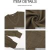 imageBTFBM Womens Ribbed Long Sleeve Tops 2025 Summer Spring Pullover Knit Casual V Neck Blouses Trendy Loose Fit Tunic TopSolid Army Green