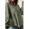 imageBTFBM Womens Ribbed Long Sleeve Tops 2025 Summer Spring Pullover Knit Casual V Neck Blouses Trendy Loose Fit Tunic TopSolid Bean Green