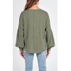 imageBTFBM Womens Ribbed Long Sleeve Tops 2025 Summer Spring Pullover Knit Casual V Neck Blouses Trendy Loose Fit Tunic TopSolid Bean Green