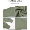 imageBTFBM Womens Ribbed Long Sleeve Tops 2025 Summer Spring Pullover Knit Casual V Neck Blouses Trendy Loose Fit Tunic TopSolid Bean Green