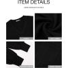 imageBTFBM Womens Ribbed Long Sleeve Tops 2025 Summer Spring Pullover Knit Casual V Neck Blouses Trendy Loose Fit Tunic TopSolid Black