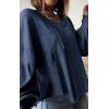 imageBTFBM Womens Ribbed Long Sleeve Tops 2025 Summer Spring Pullover Knit Casual V Neck Blouses Trendy Loose Fit Tunic TopSolid Blue