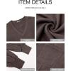 imageBTFBM Womens Ribbed Long Sleeve Tops 2025 Summer Spring Pullover Knit Casual V Neck Blouses Trendy Loose Fit Tunic TopSolid Brown