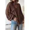 imageBTFBM Womens Ribbed Long Sleeve Tops 2025 Summer Spring Pullover Knit Casual V Neck Blouses Trendy Loose Fit Tunic TopSolid Caramel