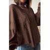 imageBTFBM Womens Ribbed Long Sleeve Tops 2025 Summer Spring Pullover Knit Casual V Neck Blouses Trendy Loose Fit Tunic TopSolid Caramel