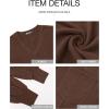 imageBTFBM Womens Ribbed Long Sleeve Tops 2025 Summer Spring Pullover Knit Casual V Neck Blouses Trendy Loose Fit Tunic TopSolid Caramel
