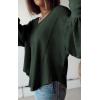 imageBTFBM Womens Ribbed Long Sleeve Tops 2025 Summer Spring Pullover Knit Casual V Neck Blouses Trendy Loose Fit Tunic TopSolid Dark Army Green