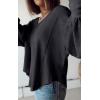 imageBTFBM Womens Ribbed Long Sleeve Tops 2025 Summer Spring Pullover Knit Casual V Neck Blouses Trendy Loose Fit Tunic TopSolid Dark Grey