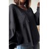 imageBTFBM Womens Ribbed Long Sleeve Tops 2025 Summer Spring Pullover Knit Casual V Neck Blouses Trendy Loose Fit Tunic TopSolid Dark Grey
