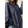 imageBTFBM Womens Ribbed Long Sleeve Tops 2025 Summer Spring Pullover Knit Casual V Neck Blouses Trendy Loose Fit Tunic TopSolid Dark Grey Blue