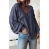 imageBTFBM Womens Ribbed Long Sleeve Tops 2025 Summer Spring Pullover Knit Casual V Neck Blouses Trendy Loose Fit Tunic TopSolid Dark Grey Blue