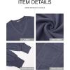 imageBTFBM Womens Ribbed Long Sleeve Tops 2025 Summer Spring Pullover Knit Casual V Neck Blouses Trendy Loose Fit Tunic TopSolid Dark Grey Blue
