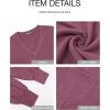 imageBTFBM Womens Ribbed Long Sleeve Tops 2025 Summer Spring Pullover Knit Casual V Neck Blouses Trendy Loose Fit Tunic TopSolid Dusty Pink