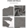 imageBTFBM Womens Ribbed Long Sleeve Tops 2025 Summer Spring Pullover Knit Casual V Neck Blouses Trendy Loose Fit Tunic TopSolid Grey