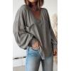 imageBTFBM Womens Ribbed Long Sleeve Tops 2025 Summer Spring Pullover Knit Casual V Neck Blouses Trendy Loose Fit Tunic TopSolid Grey