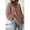 imageBTFBM Womens Ribbed Long Sleeve Tops 2025 Summer Spring Pullover Knit Casual V Neck Blouses Trendy Loose Fit Tunic TopSolid Khaki